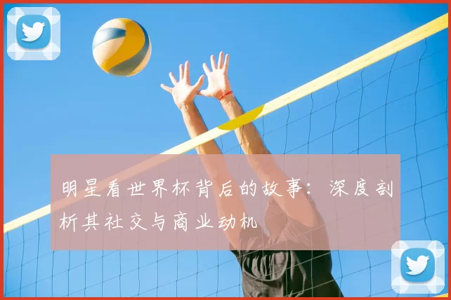 明星看世界杯背后的故事:深度剖析其社交与商业动机